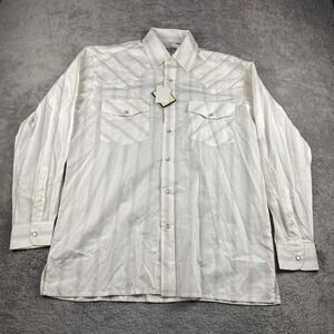Desire Collection Long Sleeve Dress Shirt Mens Small White Orange‎ Stripes NWT